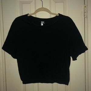 Jet Black Semi Crop Top